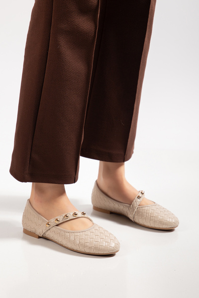 tayyarshoes Pearl Ballet Shoes with Pearl Details, Stylish Appearance