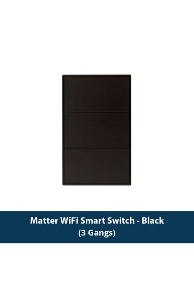 choice2 مفتاح إضاءة جداري ذكي أسود ثلاثي الأزرار من نوع Zemismart Matter WiFi...