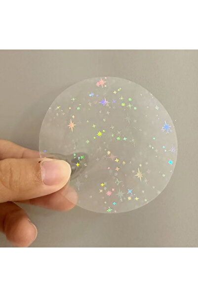 Choice8 100 قطعة من أغشية حماية الشارات الشفافة بنمط نجمة ليزرية، مقاس 58 مم.