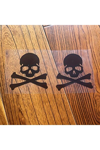 Choice1 2PCS SET black 2PCS/SET Stylish Skull - themed Sticker - Great for Bo...