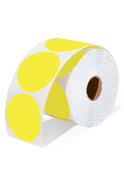 Choice6 Yellow-1Roll 2 Inch Circle Thermal Sticker Labels Self-Adhesive Round...