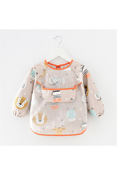 choice2 مريلة أطفال حديثي الولادة بنقشة حمار وحشي، مقاومة للماء، بأكمام طويلة...