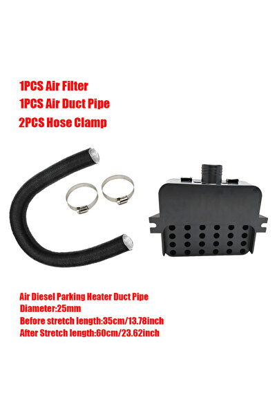 choice2 طقم KLJQ-أسود 25 مم لسخان التوقف الهوائي للديزل، يتضمن فلتر سحب الهوا...