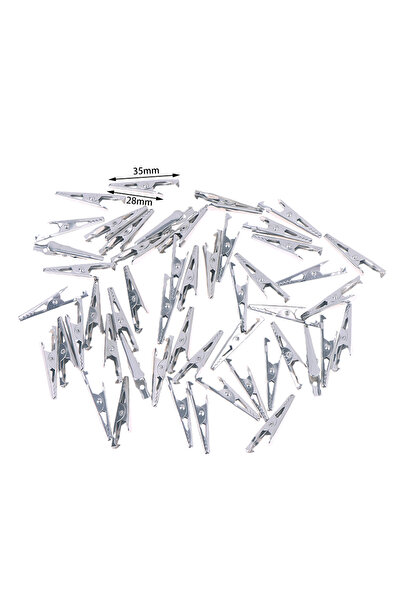 Choice1 50 قطعة من مشابك التمساح الصغيرة، مشابك تمساح معدنية فضية صغيرة، 28 م...