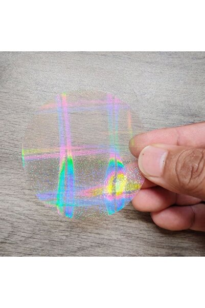 Choice1 100pcs A 100pcs 58mm Transparent Badge Film Clear Laser Star Pattern ...