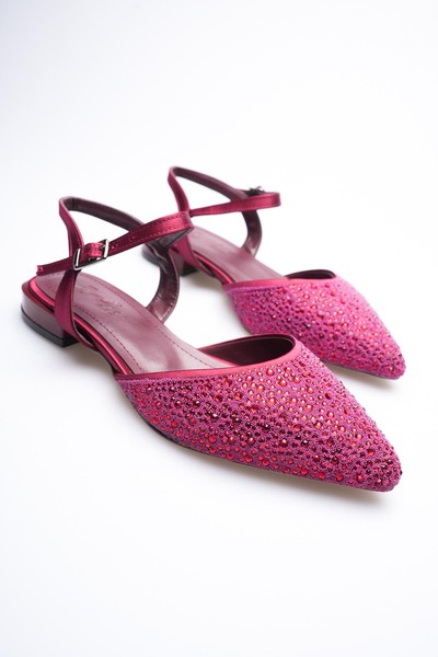 Egepass Eslem Elegant Lace Embroidered Bridal Flats - Pearl Detail, No Heel