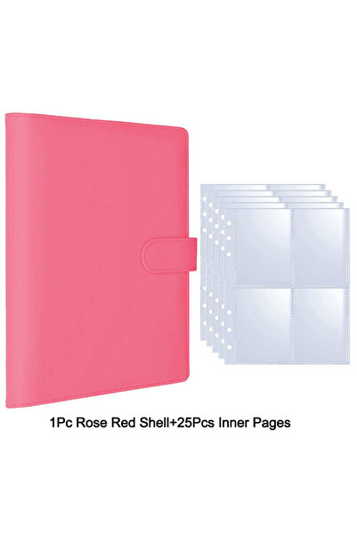 Choice9 Rose red-25 pages 25pcs Page(4 Grids) Photo Card A5-Binder Kpop Photo...