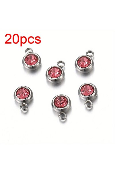 Choice5 20 قطعة من خرز الراينستون الملون باللون الوردي الفولاذي، مقاس 6 مم، م...