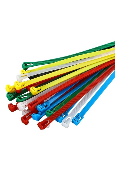 Choice5 متعدد الألوان - 50 قطعة / 100 قطعة، 5*200 ربطة كابل بلاستيكية قابلة ل...