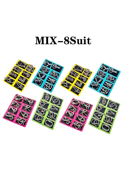 Choice7 لعبة ألغاز الحلقات الصينية المعدنية الممتعة MIX-8Suit، لعبة ذكاء وتنم...