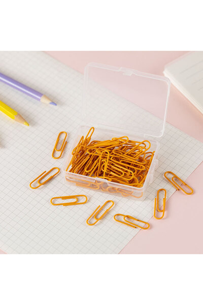 Choice7 orange 50 50pcs/box 28mm Macaron Colored Paper Clips, Creative Accoun...