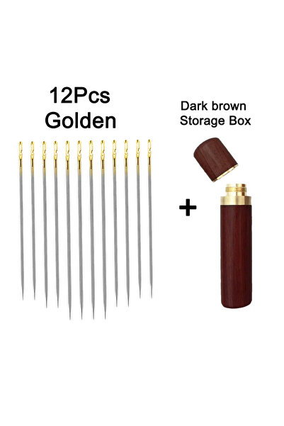 Choice9 مجموعة ذهبية من 12 قطعة، تتضمن 12 إبرة خياطة يدوية منزلية من الفولاذ ...