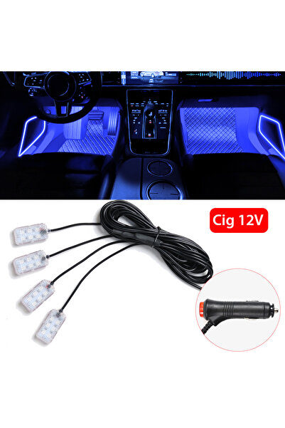 Choice5 Cig 4 in1 Blue Car Neon Light Foot Light LED Interior Decoration Back...
