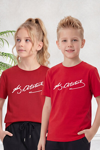 FYK KİDS Tricou unisex pentru copii cu mânecă scurtă, cu tematică Atatürk, im...