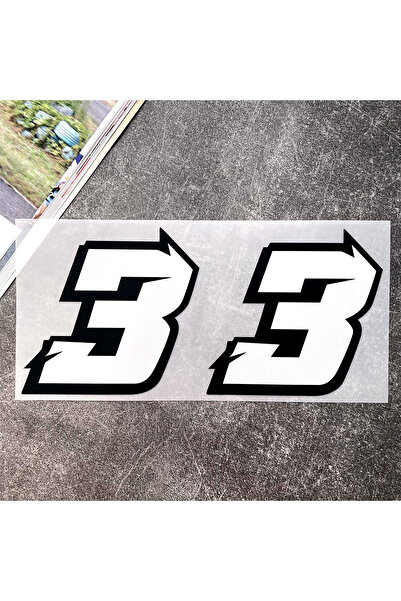 Choice39 Height 10cm W-3 2PCS Motorcycle Racing Arabic Numbers Stickers DIY R...