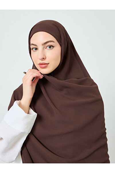 Amirah By Styli Brown Hijab with Attached Knit Cap