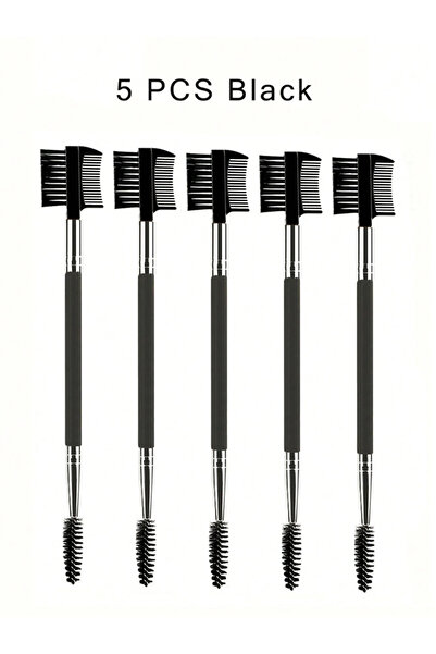choice2 5Pcs-Black 1/2/5PCS 3 Head Eyebrow Eyelash Shaper Double Head Brush M...