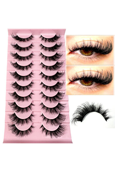 Choice8 10 أزواج KJ2haoHG-F جديدة، 10 أزواج من الرموش الصناعية الطبيعية الكام...