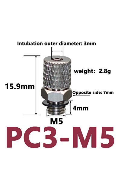 Choice13 PC3-M5 10pcs Male Thread M3 M4 M5 M6 Air Tube 3mm 4mm 6mm OD Mini Pn...