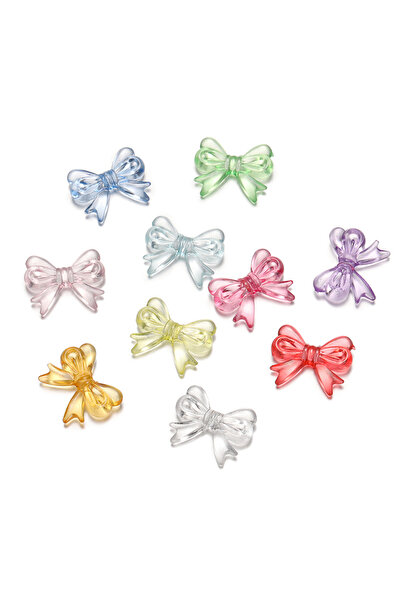Choice6 14x18mm Mixed random 30Pcs/Lot 14x18mm Multicolor Transparent Bow Acr...
