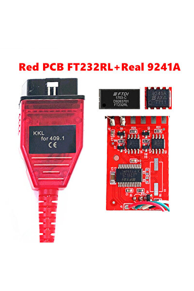 Choice4 Red FT232RL 9241A VAG409.1 KKL OBD2 USB Diagostic Tool FTDI FT232RL C...