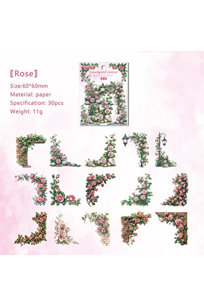 Choice1 qiangwei 30 Pcs Flowers Corner Stickers For Kawaii package DIY diary ...