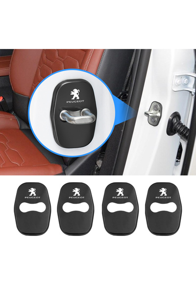 Peugeot Black 4Pcs Car Door Lk Cover Stainless Steel Protection Accessories F...