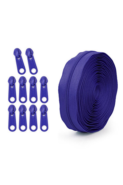 Choice5 سحاب أزرق ياقوتي 223 - مجموعة واحدة = 4.5 متر + 10 رؤوس سحاب بلاستيكي...