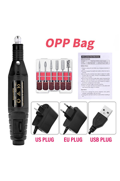 Choice42 جهاز حفر أظافر كهربائي احترافي محمول من LULAA، مزود بمقبس USB أسود، ...