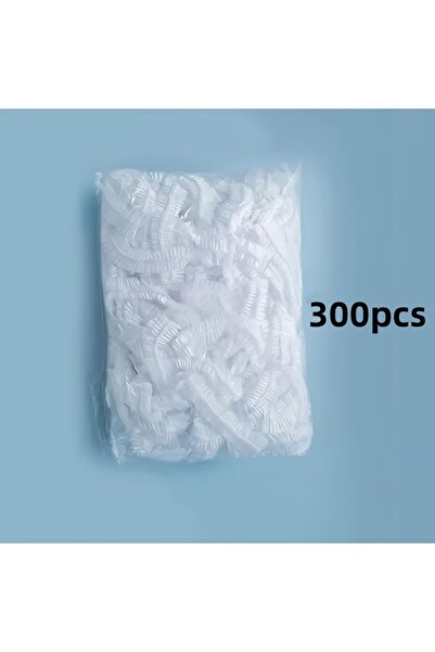 Choice3 300 قطعة من أغطية الاستحمام البيضاء عالية الجودة والمرنة للاستخدام مر...