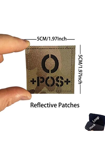Choice5 08-CP O POS 5*5CM IR Reflective Patch Hook and Loop,Blood Type A B AB...