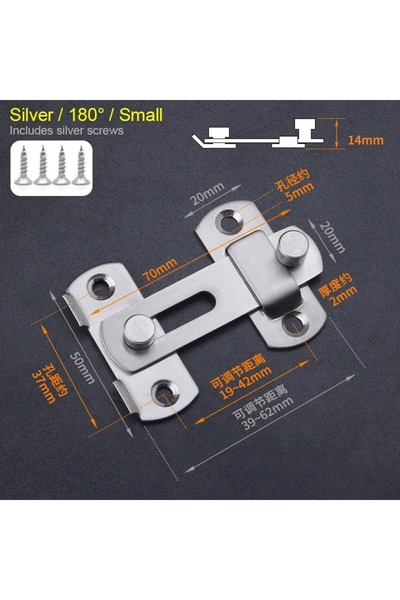 Choice5 قفل باب حظيرة صغير من الفولاذ المقاوم للصدأ، قطعة واحدة، فضي اللون، 1...