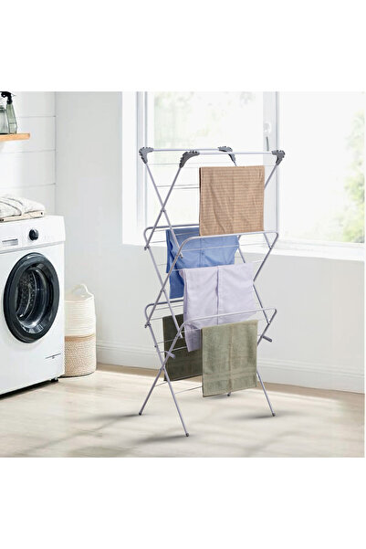 Generic رف تجفيف الملابس من صفا بثلاثة أرفف