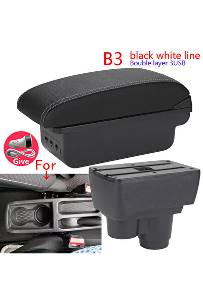 Choice5 B3 أسود أبيض 3 منافذ USB لمسند ذراع رينو داستر، صندوق مسند ذراع داسيا...