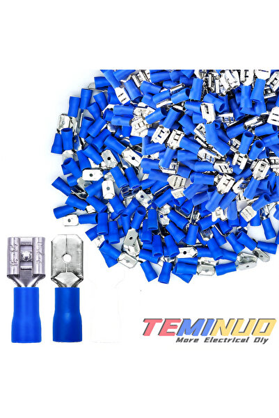 choice2 60 قطعة زرقاء، 60/80 قطعة، موصلات طرفية معزولة ذكر/أنثى، 6.3 مم 1/4 ب...