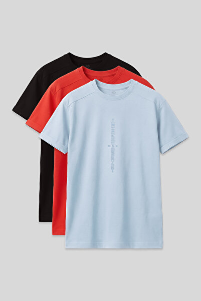 TOMMY LIFE Pachet de 3 tricouri pentru băieți, cu imprimeu, croială oversize,...