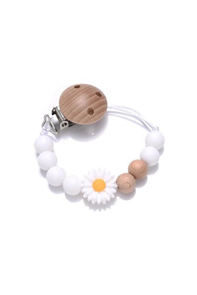 choice2 Style 4 Baby Beech Wood Pacifier Silicone Flower Beaded Nipple Clips ...