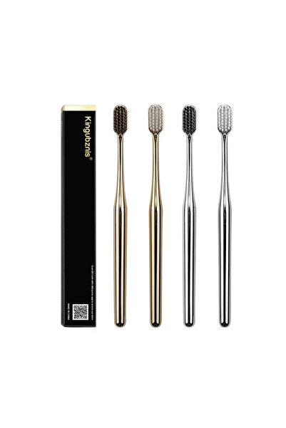 Choice4 4pcs Kingubznis Luxury Toothbrush Gold Silver Tooth Brush Adult Denta...
