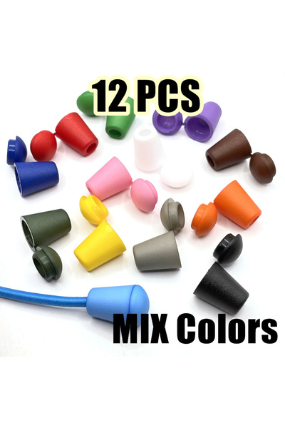 Choice1 MIX Colors 12 Pcs/Pack Colorful Cord Ends Bell Stopper With Lid Lk Pl...