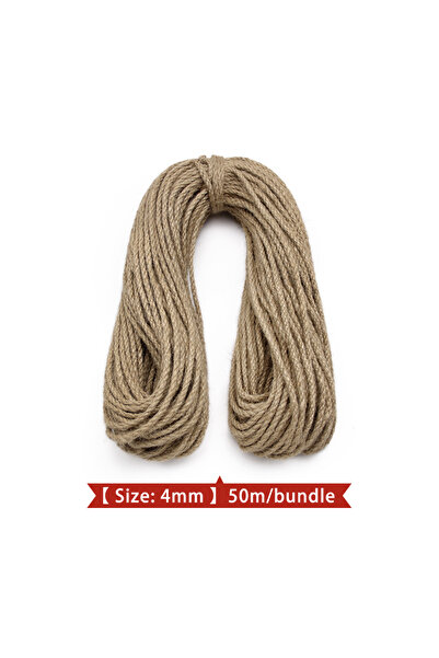Choice4 حبل من الجوت الطبيعي جديد، 4 مم، 50 متر، بسماكة تتراوح بين 1 مم و12 م...