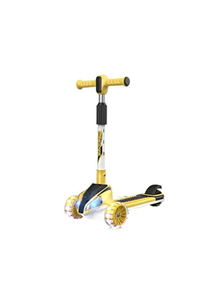 Leno سكوتر أطفال قابل للتعديل والطي مزود بثلاث عجلات مضيئة بتقنية LED، وموسيق...