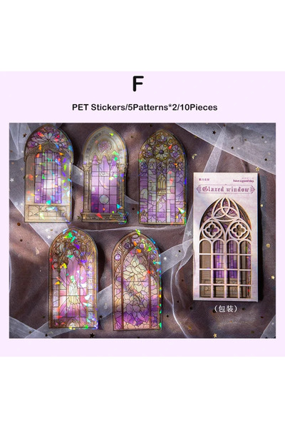 Choice3 F 10 قطع/عبوة ملصقات نوافذ على شكل زهور، ورق ذهبي، ديكور، مواد تزييني...