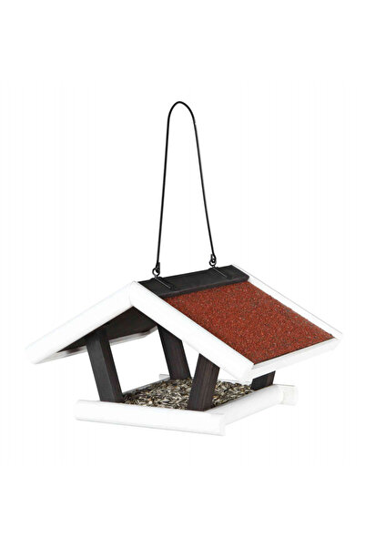 Trixie Outdoor Feeder, Hanging, House Type, Wood, 30x18x28 cm, Black/White