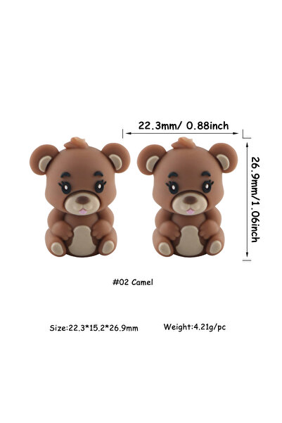 Choice11 5pcs camel 5Pcs New 3D Fal Silicone Beads Dinosaur Cow Monkey Bead F...