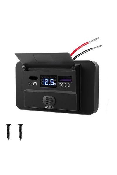 Choice فولتميتر 65 واط، محول USB للسيارة 12 فولت، لوحة رسم، تثبيت على الحائط،...