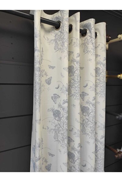 Evcimenhome Rustic Curtain (Lined) Linen Fabric. Eyelet Metal Ring 170Cmx225Cm