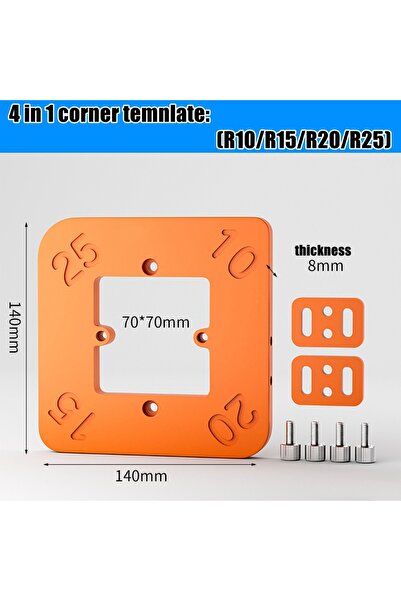 Choice1 R10 to R25 Woodworking Router Corner Radius Templates Jig R10 to R50 ...