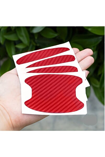 choice2 Red 4pcs Car Door Sticker Scratches Resistant Cover Auto Handle Prote...