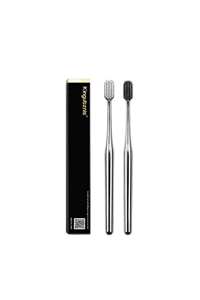 Choice6 Silver-2pcs Kingubznis Luxury Toothbrush Gold Silver Tooth Brush Adul...