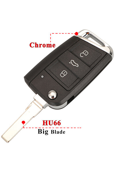 Choice غطاء مفتاح السيارة القابل للطي عن بعد من الكروم من hu66 jingyuqin لسيا...